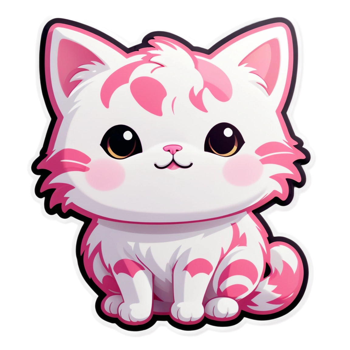 cute pink white cat