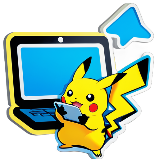 Pikachu on computer 