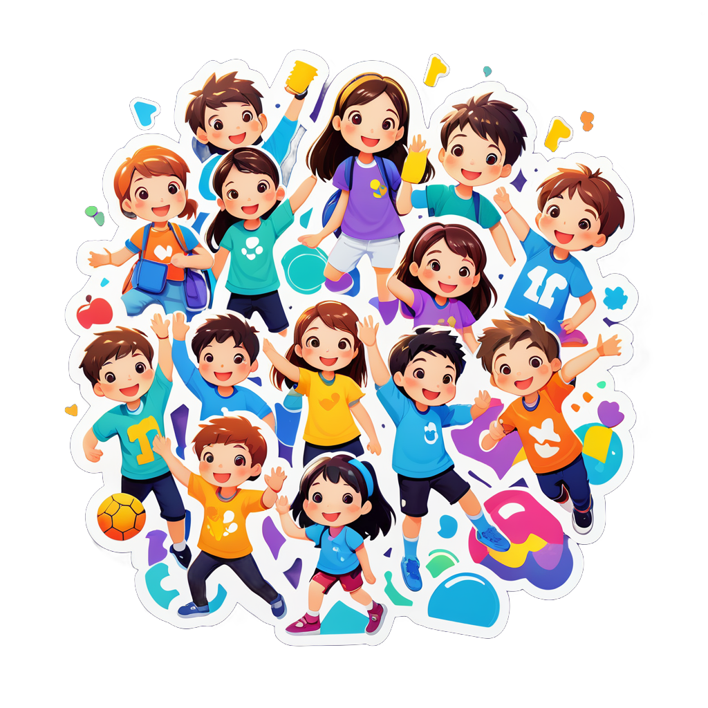 many students in home playing