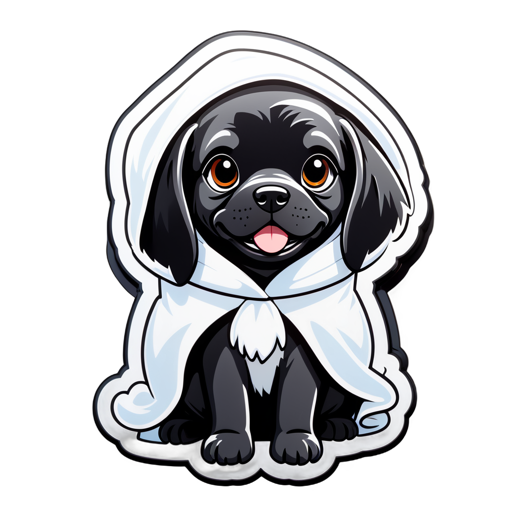 I Made An AI Sticker Of Black Dog In White Cloth i-made-an-ai-sticker-of-black-dog-in-white-cloth