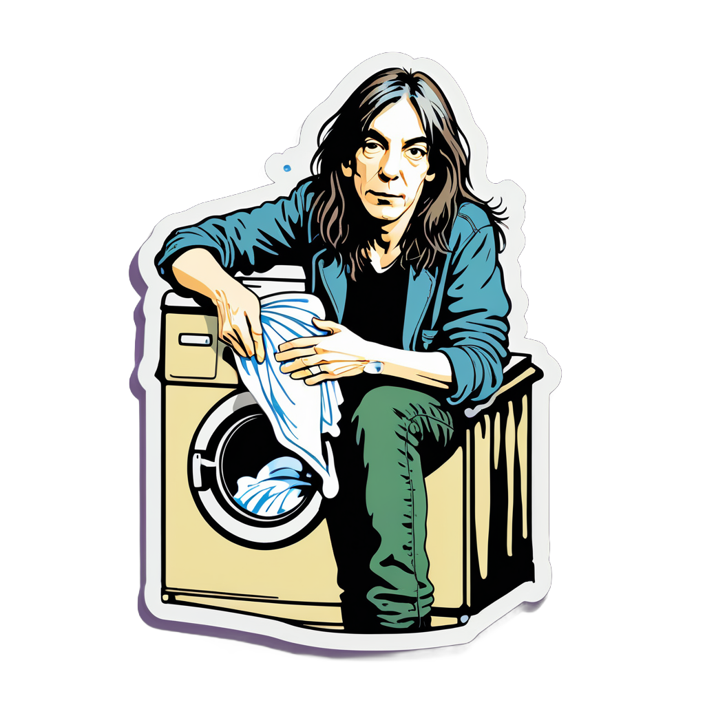 I Made An AI Sticker Of Patti Smith Doing Laundry