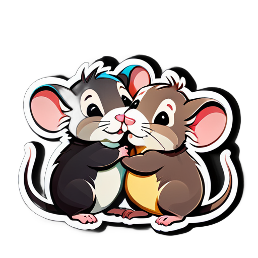 Cute rats hugging
