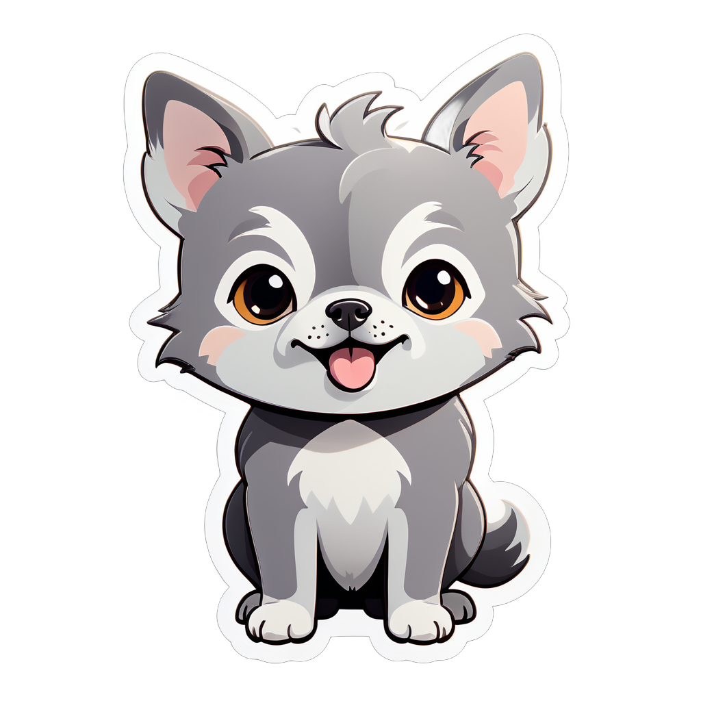 cute grey dog with short legs