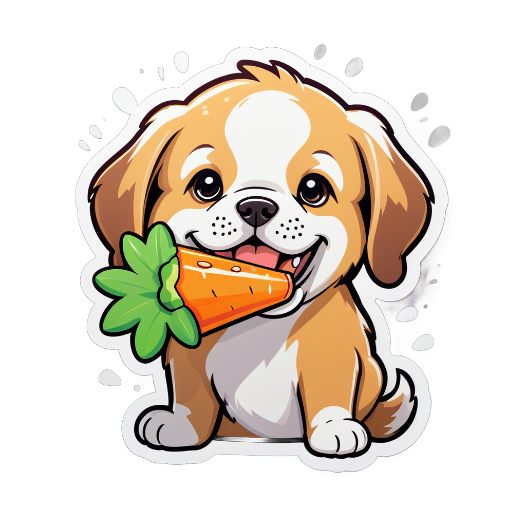 I made an AI sticker of a cute dog eat a boom