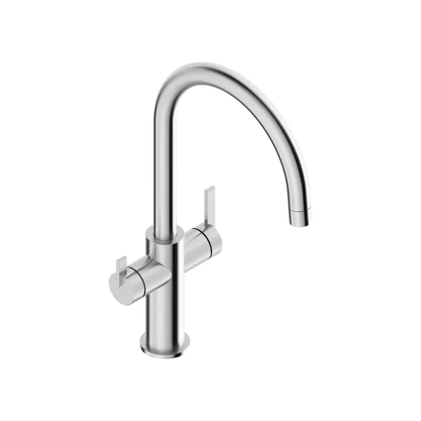 4-way kitchen mixer tap in 316L stainless steel