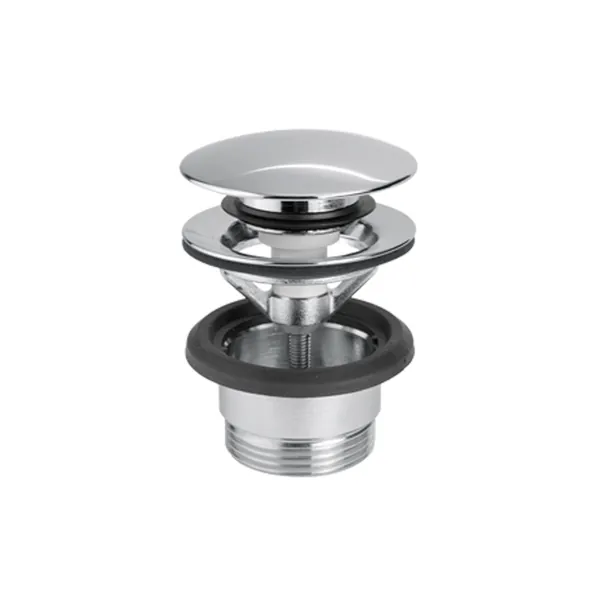 1 ”1/4 drain with push button in stainless steel