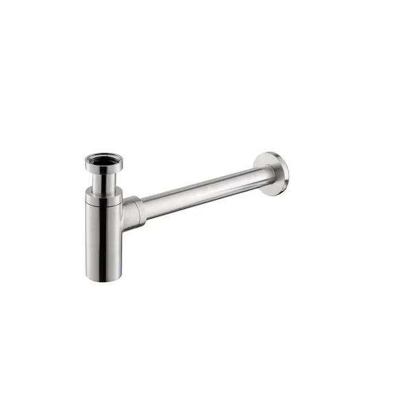 Exposed washbasin siphon in stainless steel