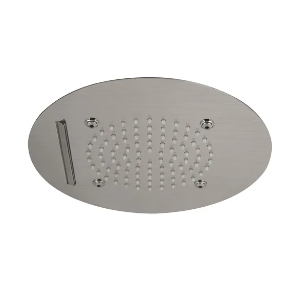 Round ultraslim recessed designer shower head in stainless steel