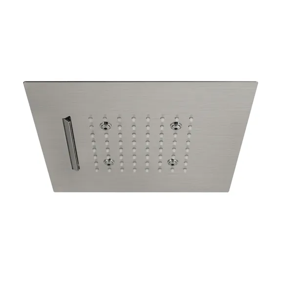 Square ultraslim recessed designer shower head in stainless steel