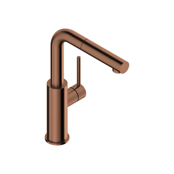 Kitchen mixer tap with pull-out spray in 316L stainless steel