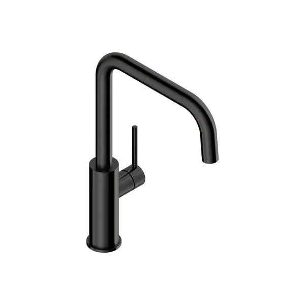 Bridge-spout kitchen mixer tap in 316L stainless steel
