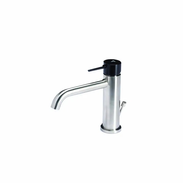 Basin mixer tap with waste and coloured handle