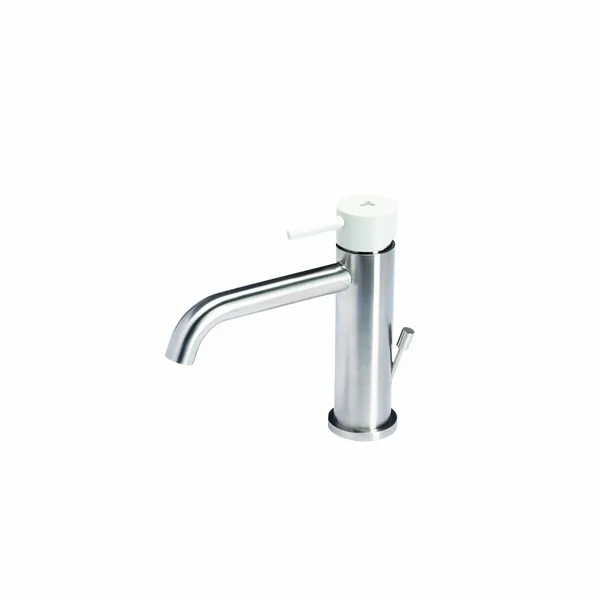 Basin mixer tap with waste and coloured handle