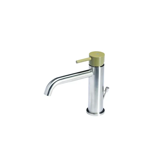 Basin mixer tap with waste and coloured handle