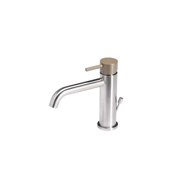 Basin mixer tap with waste and coloured handle