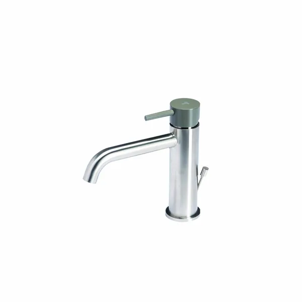 Basin mixer tap with waste and coloured handle