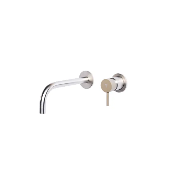 Wall-mounted basin mixer set with coloured handle