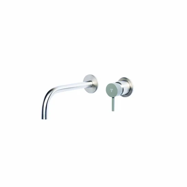 Wall-mounted basin mixer set with coloured handle