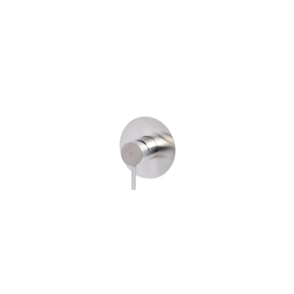 Built-in shower mixer in satin stainless steel