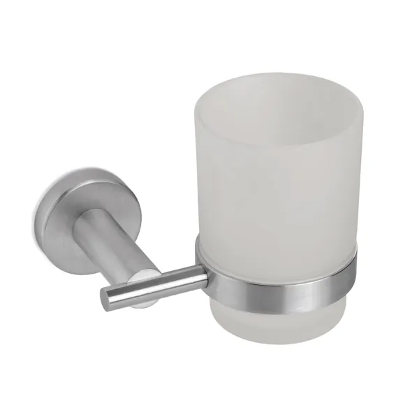 Support with stainless steel wall cup