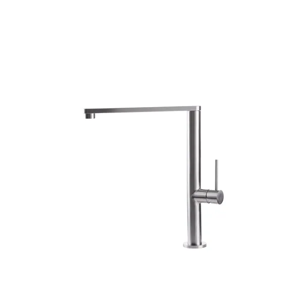 Sink mixer with flat stainless steel spout