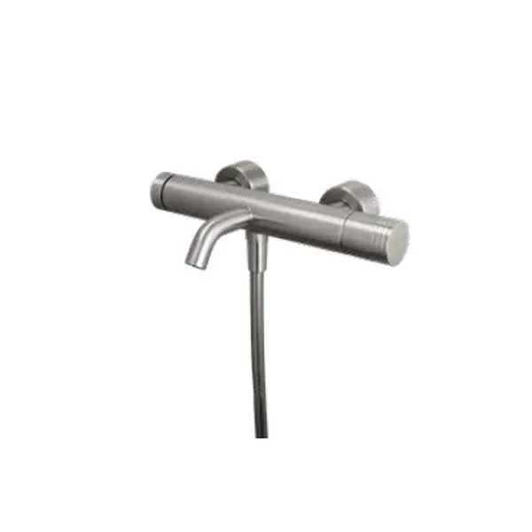 Exposed designer bath mixer with diverter in 316L stainless steel