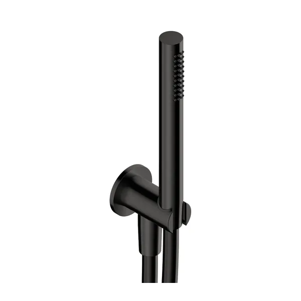 Shower kit: handset, hose and wall outlet with holder in 316L stainless steel