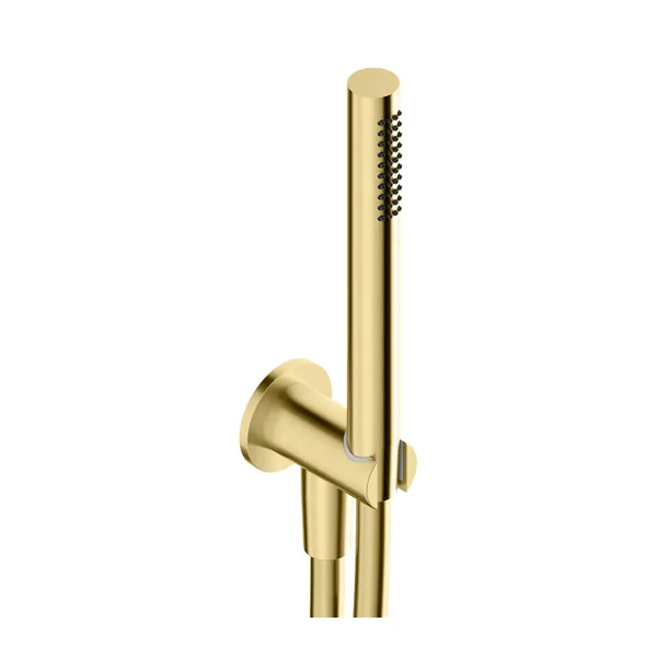 Shower kit: handset, hose and wall outlet with holder in 316L stainless steel