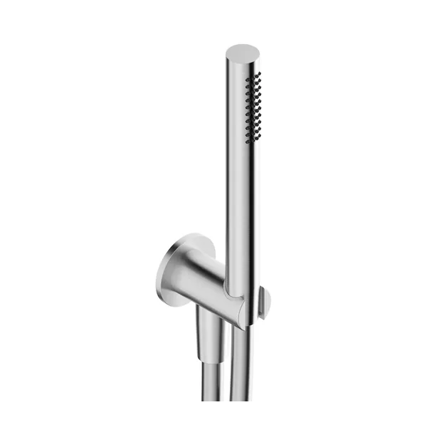 Shower kit: handset, hose and wall outlet with holder in 316L stainless steel