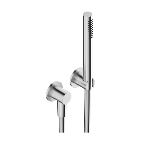 Shower kit: handset, hose, wall outlet and holder in 316L stainless steel