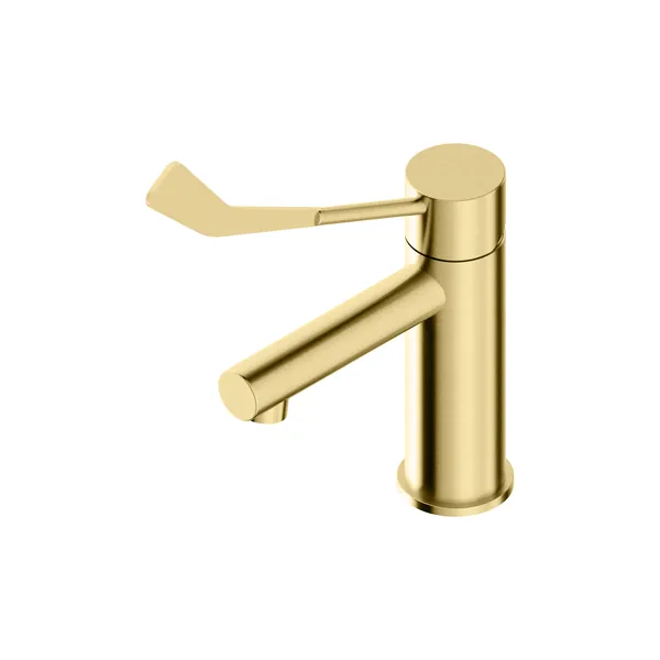 Basin mixer tap with clinical lever in 316L stainless steel