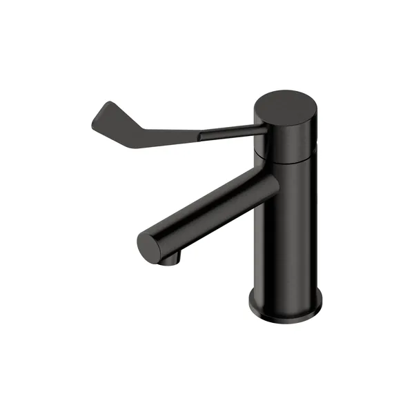 Basin mixer tap with clinical lever in 316L stainless steel