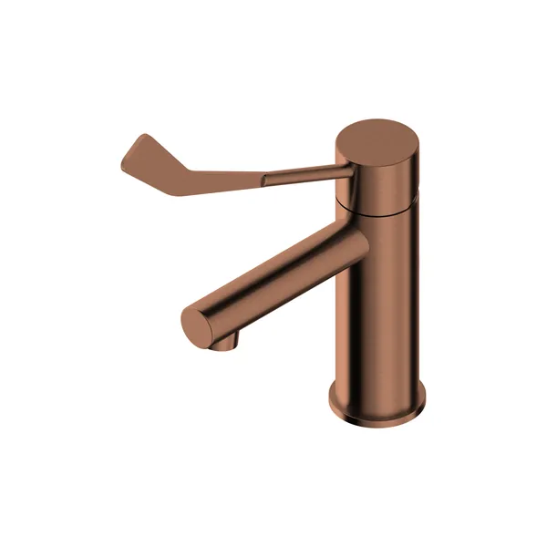 Basin mixer tap with clinical lever in 316L stainless steel