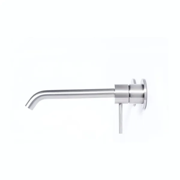 Concealed basin mixer with 12 cm spout in 316L stainless steel