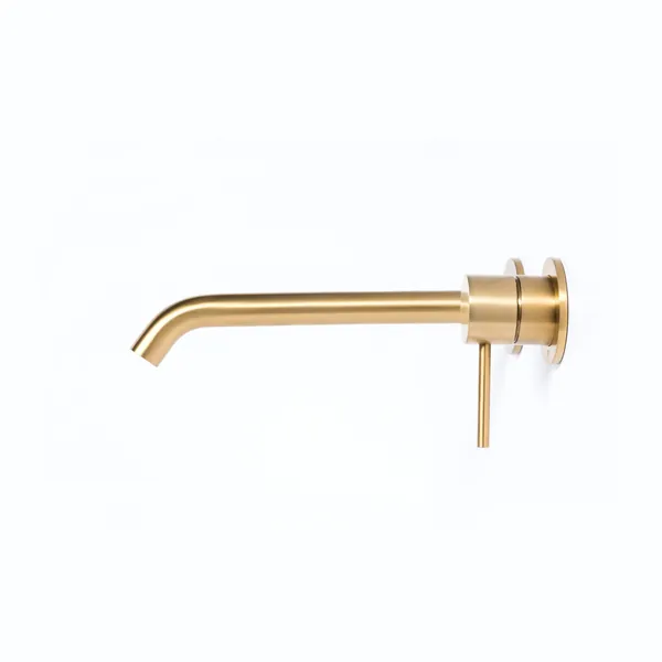 Concealed basin mixer with 12 cm spout in 316L stainless steel