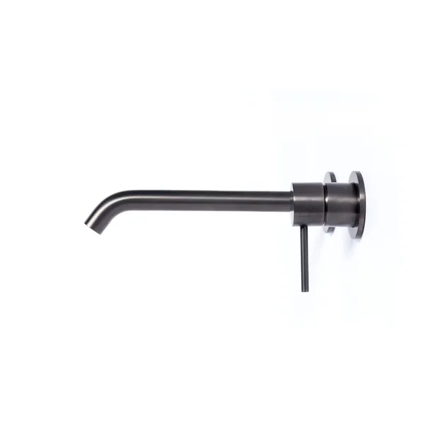 Concealed basin mixer with 20 cm spout in 316L stainless steel
