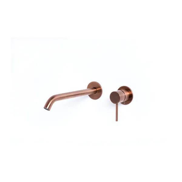 Concealed basin mixer with 20 cm spout in 316L stainless steel