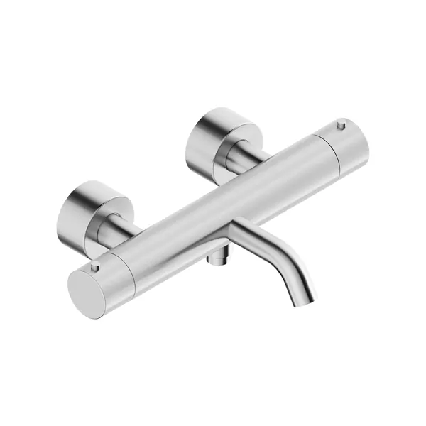 Exposed thermostatic bath mixer in 316L stainless steel