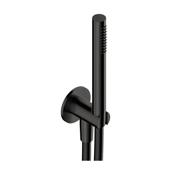 Shower kit in 316L stainless steel with 65 mm escutcheon and wall outlet