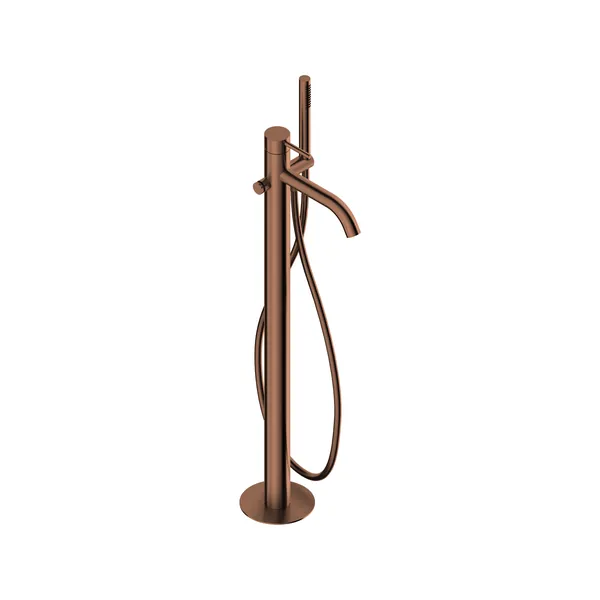 Freestanding bath mixer in 316L stainless steel