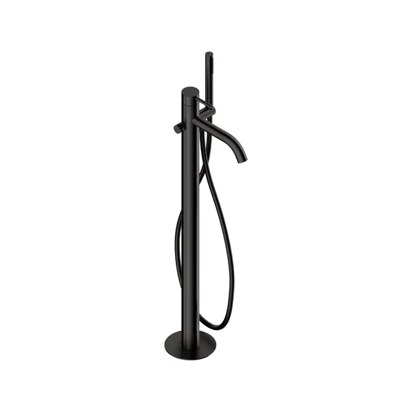 Freestanding bath mixer in 316L stainless steel
