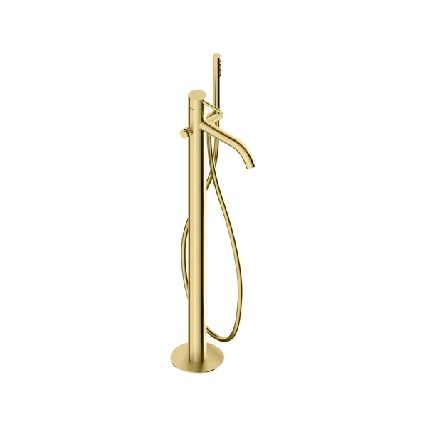 Freestanding bath mixer in 316L stainless steel