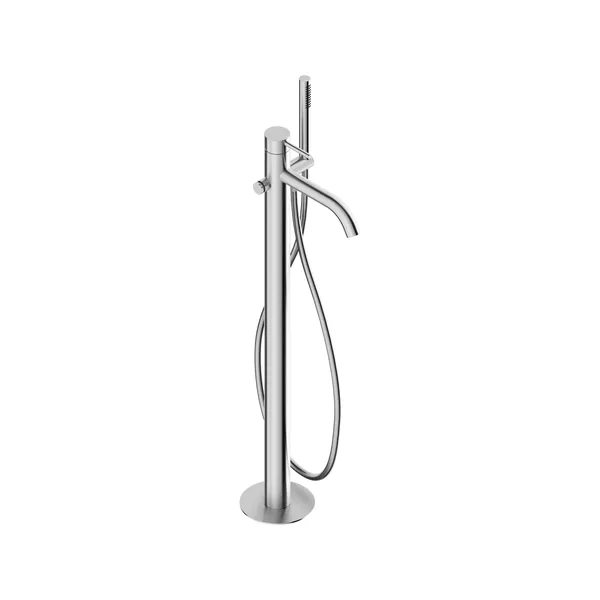Freestanding bath mixer in 316L stainless steel