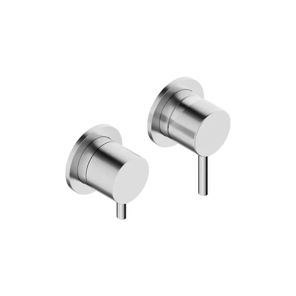 Concealed 2-way shower mixer with rotary diverter in 316L stainless steel