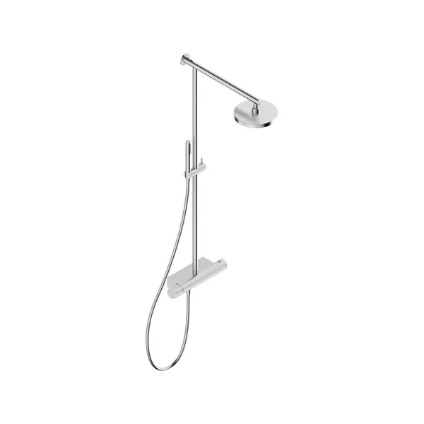 Thermostatic shower column with riser rail in 304L stainless steel