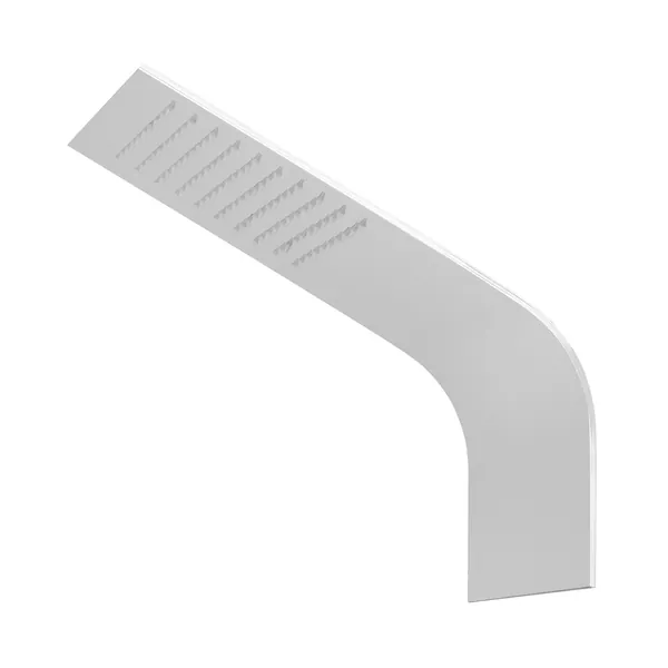 Slim rectangular angled wall shower head in stainless steel