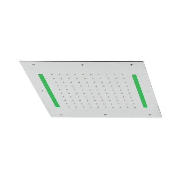 400 x 400 mm square recessed chromotherapy shower head in stainless steel