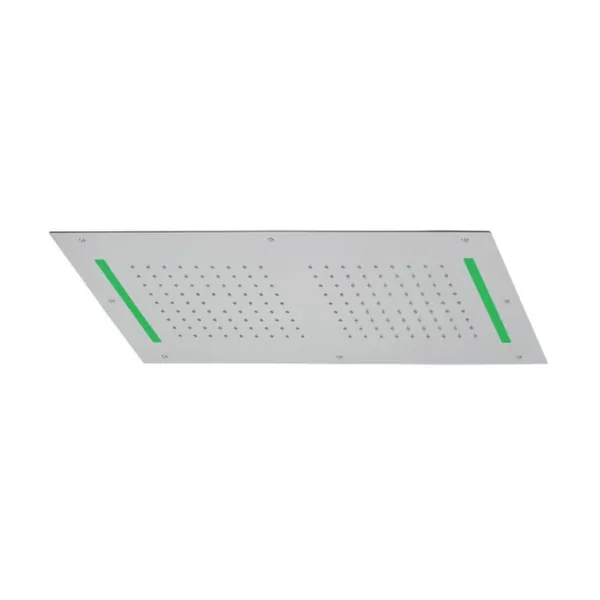 500 x 400 mm recessed LED shower head in stainless steel