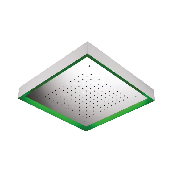 570 mm square LED ceiling shower head in stainless steel
