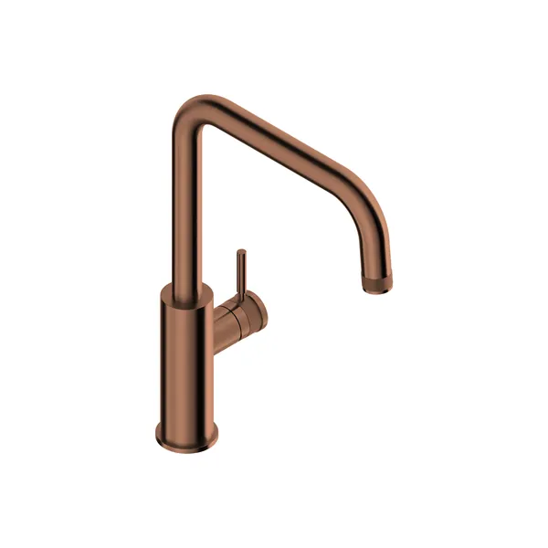 Bridge-spout kitchen mixer in 316L stainless steel with limescale-resistant aerator